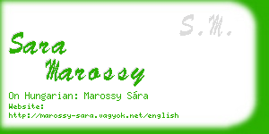 sara marossy business card